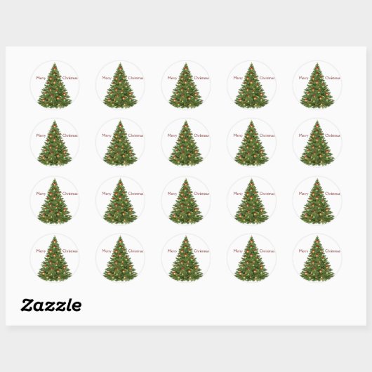 Vroegere kerstboom ronde sticker (Vel)