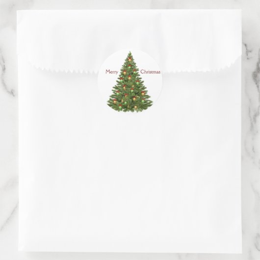 Vroegere kerstboom ronde sticker (Tas)