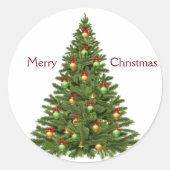 Vroegere kerstboom ronde sticker (Voorkant)