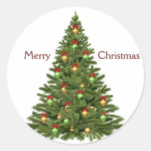 Vroegere kerstboom ronde sticker