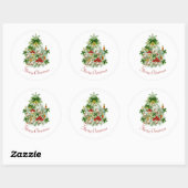 Vroegere kerstboom ronde sticker (Vel)