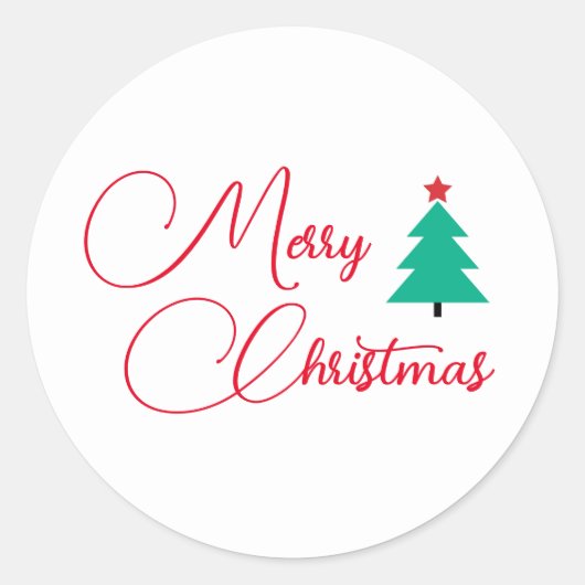 Vroegere kerstboom ronde sticker (Voorkant)