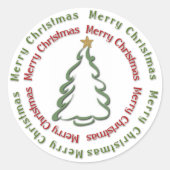 Vroegere kerstboom ronde sticker (Voorkant)