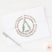 Vroegere kerstboom ronde sticker (Envelop)