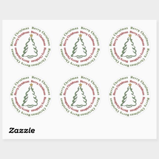 Vroegere kerstboom ronde sticker (Vel)