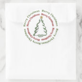 Vroegere kerstboom ronde sticker (Tas)
