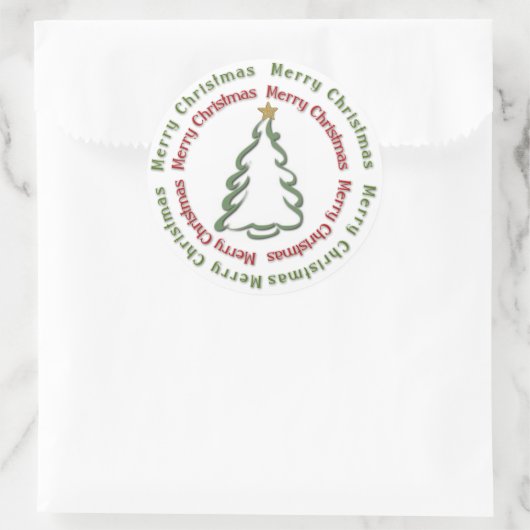 Vroegere kerstboom ronde sticker (Tas)