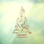 Vroegere kerstboom | Rustige pine Cones Ornaments Raamsticker (Vel 3)