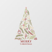 Vroegere kerstboom | Rustige pine Cones Ornaments Raamsticker (Vel)