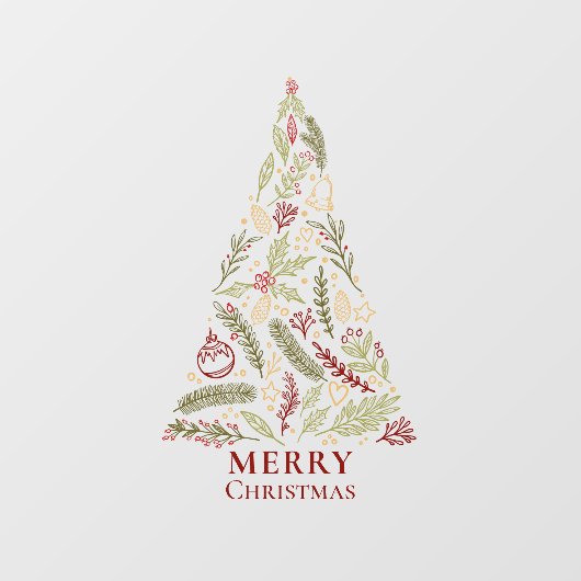 Vroegere kerstboom | Rustige pine Cones Ornaments Raamsticker (Vel)