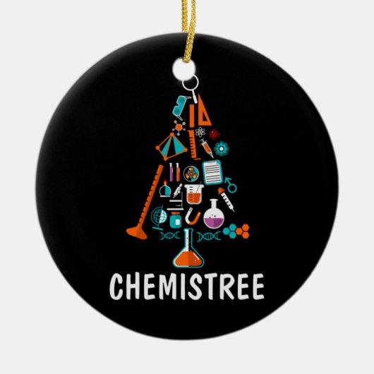 Vroegere kerstboom voor natuurkunde keramisch ornament (Voorkant)