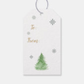 Vroegere kerstbosdieren Winter Scene Cadeaulabel (Achterkant)