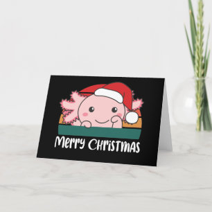 Vroegere kerstcadeaubon Axolotl-kerstfeestdag Feestdagen Kaart