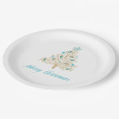 Vroegere kerstcadeauboom papieren bordje (Gekanteld)