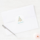 Vroegere kerstcadeauboom ronde sticker (Envelop)