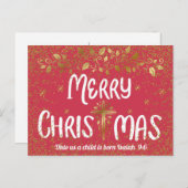 Vroegere kerstcrossscripts briefkaart (Voorkant / Achterkant)