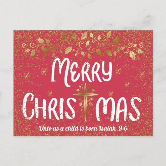 Vroegere kerstcrossscripts briefkaart (Voorkant)