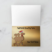 Vroegere kerstdag met kerst Camel Gold Woot Feestdagen Kaart (Binnen)