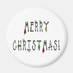 Vroegere kerstdecoratie Lettertype Magneet