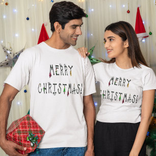 Vroegere kerstdecoratie Lettertype T-shirt