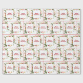 Vroegere kerstdennen en ornamenten cadeaupapier (Vlak)