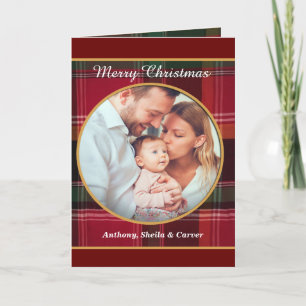 Vroegere kerstfamilie feestdagen kaart