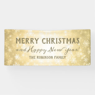 Vroegere kerstfamilie, naam Gold Winter Wonder Spandoek