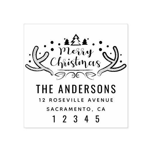 Vroegere kerstfamilienaam Naam Terug Adres Rubberstempel (Afrduk)