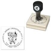 Vroegere kerstfamilierendomslagkalligrafie rubberstempel (Gestempeld)