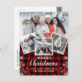 Vroegere kerstfeestdag 4 PHOTO Collage Greeting Briefkaart (Voorkant / Achterkant)