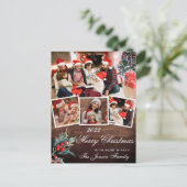 Vroegere kerstfeestdag 4 PHOTO Collage Greeting Briefkaart (Staand voorkant)