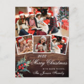 Vroegere kerstfeestdag 4 PHOTO Collage Greeting Briefkaart (Voorkant)