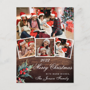 Vroegere kerstfeestdag 4 PHOTO Collage Greeting Briefkaart