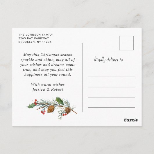 Vroegere kerstfeestdag 4 PHOTO Collage Greeting Briefkaart (Achterkant)