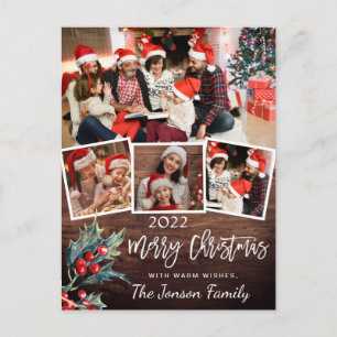 Vroegere kerstfeestdag 4 PHOTO Collage Greeting Briefkaart