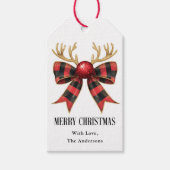 Vroegere kerstfeestdag cadeaulabel (Voorkant)