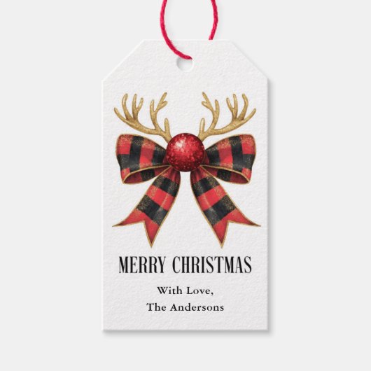 Vroegere kerstfeestdag cadeaulabel (Voorkant)