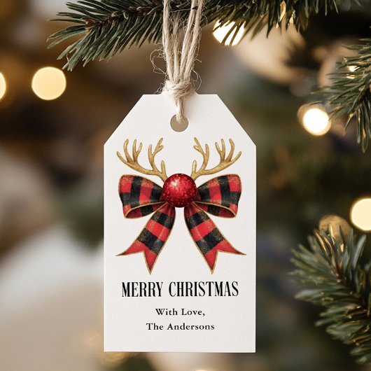 Vroegere kerstfeestdag cadeaulabel