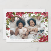 Vroegere kerstfeestdag Foto van Poinsettia Flower Feestdagenkaart (Voorkant)