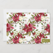Vroegere kerstfeestdag Foto van Poinsettia Flower Feestdagenkaart (Achterkant)
