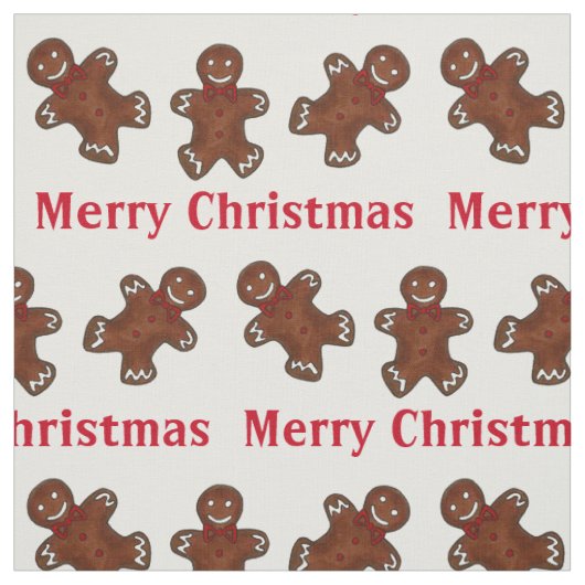 Vroegere kerstfeestdag Gingerbrood Man Mannen Food Stof (Swatch)