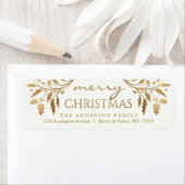 Vroegere kerstfeestdag Holly Return-adres Etiket (Insitu)