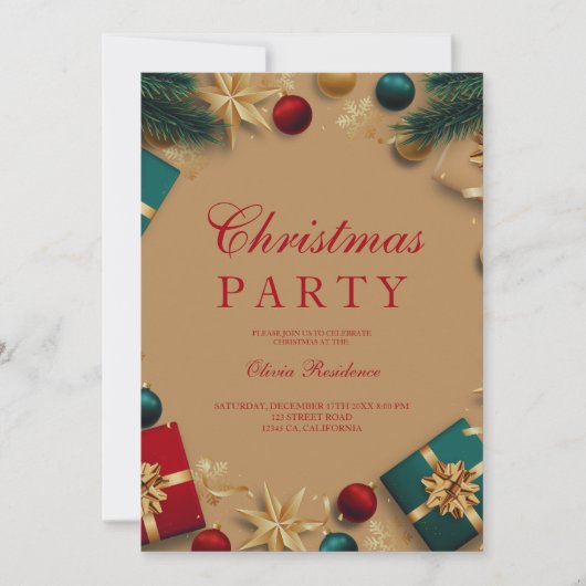 Vroegere kerstfeestdag kaart (Voorkant)