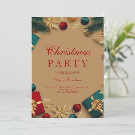 Vroegere kerstfeestdag kaart (Staand voorkant)