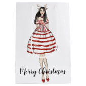 Vroegere kerstfeestdag medium cadeauzakje (Achterkant)