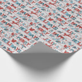 Vroegere kerstfeestdag met moderne crème cadeaupapier (Hoek)