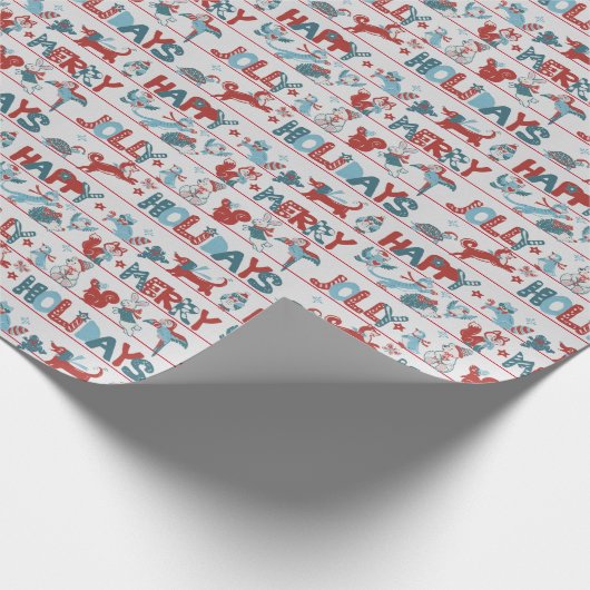 Vroegere kerstfeestdag met moderne crème cadeaupapier (Hoek)