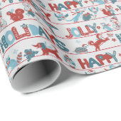 Vroegere kerstfeestdag met moderne crème cadeaupapier (Rol Hoek)