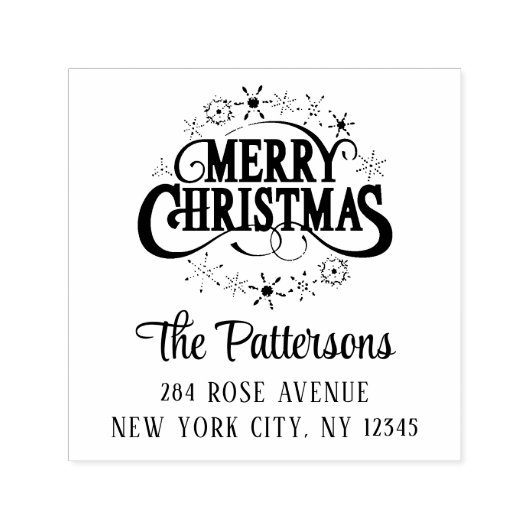 Vroegere kerstfeestdag — Persoonlijk retouradres Zelfinktende Stempel (Design)