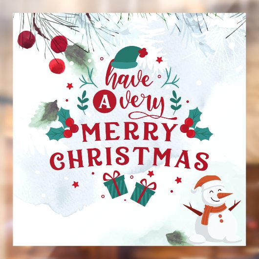 Vroegere kerstfeestdag raamsticker (Vel 2)